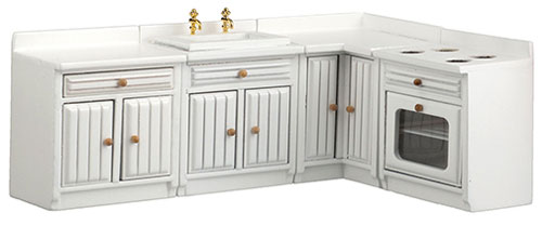 AZB8705 - Beaded Kitchen Set/4/White
