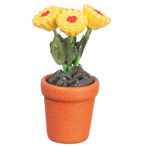 AZC1090 - Daisies In Pot/Yellow