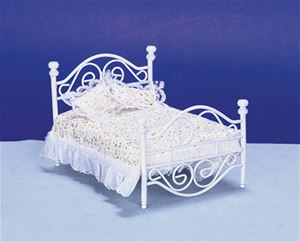 AZD0298 - Brass Bed, White/Cb