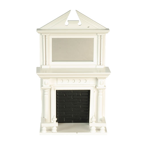 AZD0527 - Fireplace with Mirror, White