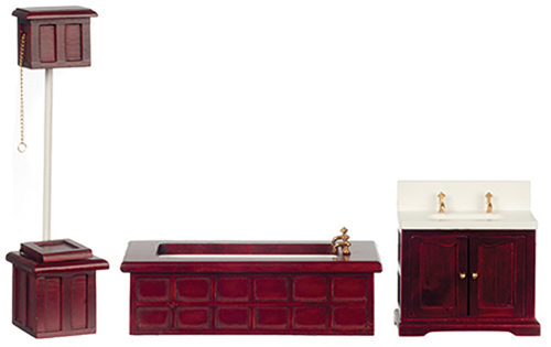AZD6407 - Victorian Bathroom Set/3 Mahogany
