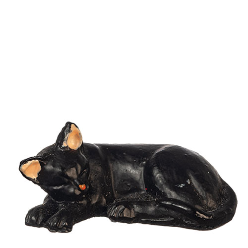 AZE0135 - Cat Laying Left/Black