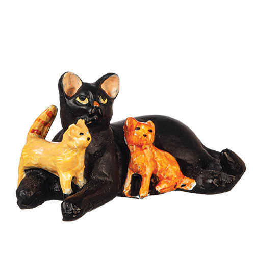 AZE0145 - Cat W/Kittens/Black