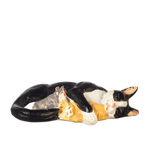 AZE0152 - Cat W/Kittens/Black/White