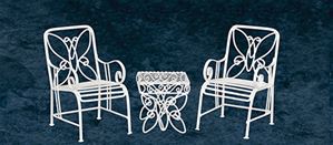 AZEIWF573 - Table &amp; 2 Chairs/White