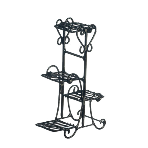 AZEIWF643 - 4 Tier Plant Stand Black