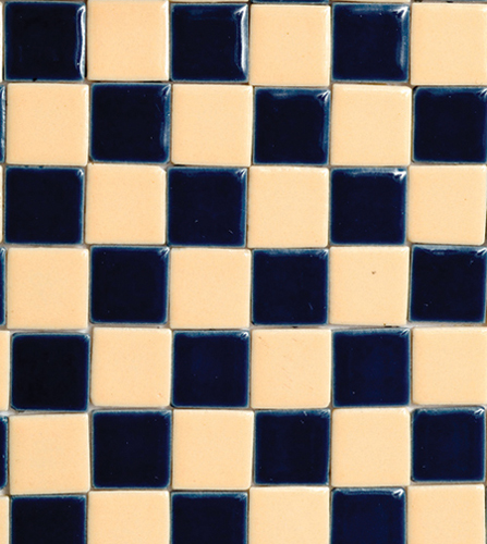 AZEM8256 - .Blue and Cream Tile/12.5 X 6.5