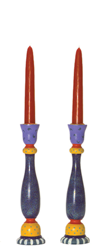 AZEWDP2424 - 9In High Blue Candlestick