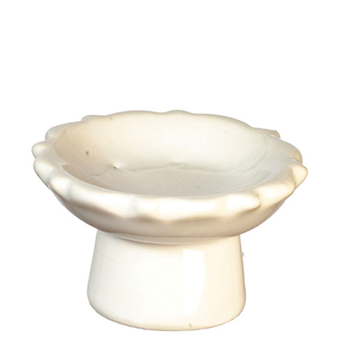 AZG6467 - Scalloped Ped.Tray/White