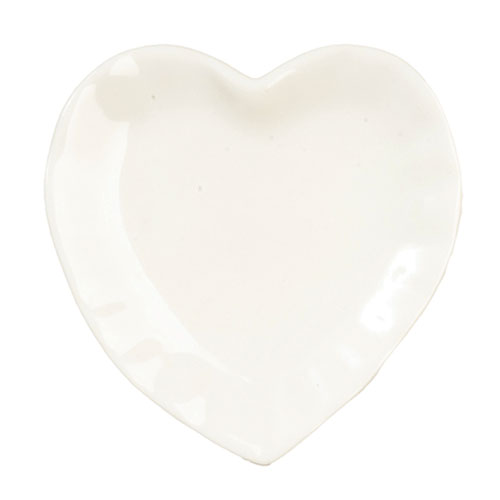 AZG6658 - Heart Shaped Plate, White