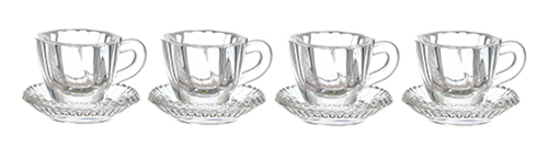 AZG7319 - Victorian Cups/Saucers Set, 8Pc