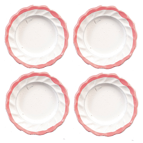 AZG7704 - Metal Victorian Plates, Pink, 4 Pieces