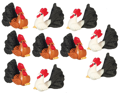 AZG7748 - Discontinued: Miniature Roosters, Set, 10