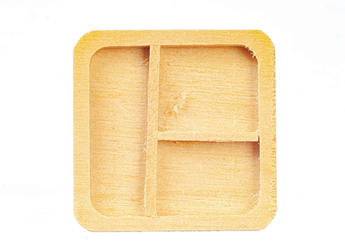 AZG7757 - Wooden Partitioned Tray, Oak