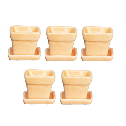 AZG8348 - 5 Peach Ceramic Pots/Base