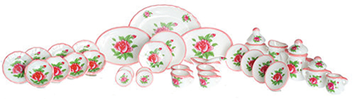 AZG8484 - Tea Set/35Pcs/Red Roses