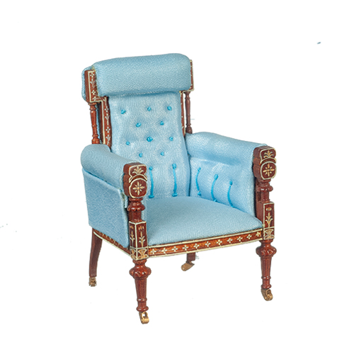 AZJJ05041WNPB - French Armchair/Blue/Waln