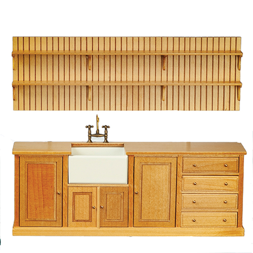 AZJJ09094GO - Kitch.Sink/Plate Rack/Oak