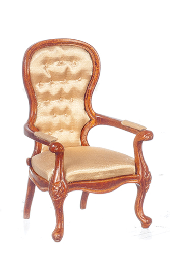 AZJJ40009WNB - Victorian Armchair/Yellow/Waln