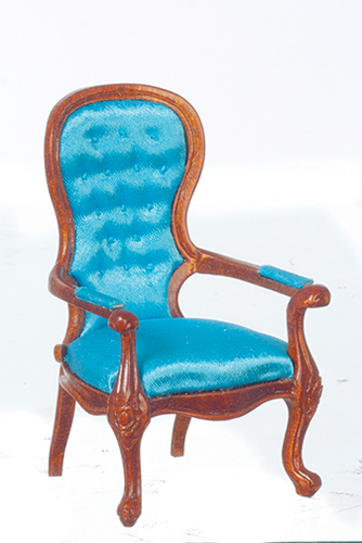AZJJ40009WNC - Victorian Armchair/Blue/Walnut