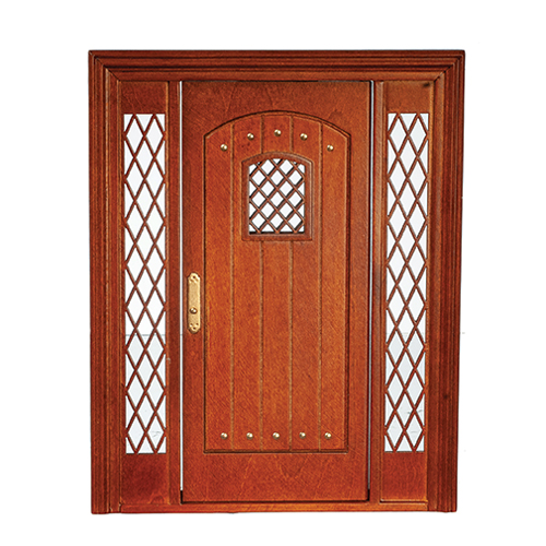 AZJJD09080WN - Planked Door W/Transoms