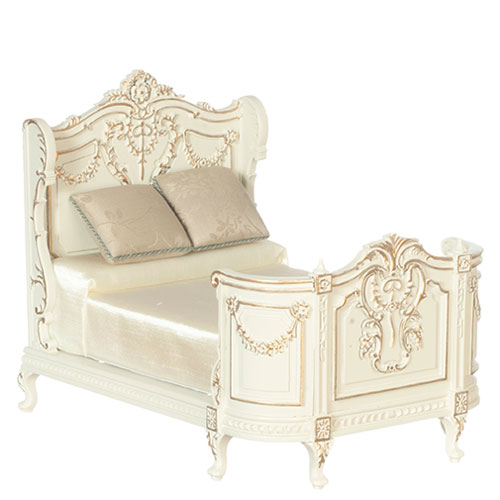 AZJW08000LGG - Renaissance Dbl Bed/Wh/G