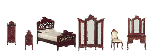 AZJY06080MHSET - Bedroom Set/6/Mahogany