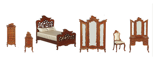 AZJY06080WNSET - Bedroom Set/6/Walnut