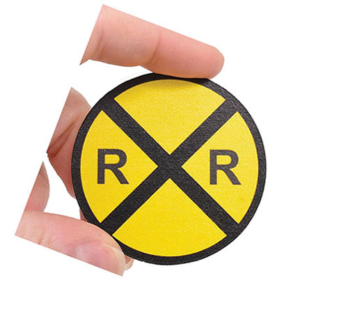 AZMM0119 - Yellow railroad crossing sign
