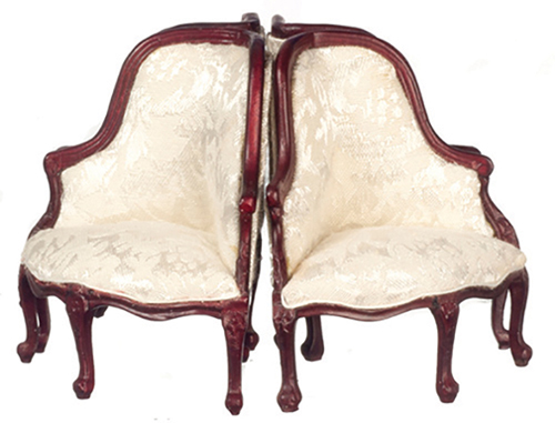 AZP3080 - Discontinued: Round-4-Part Sofa-Chair, Mahogany