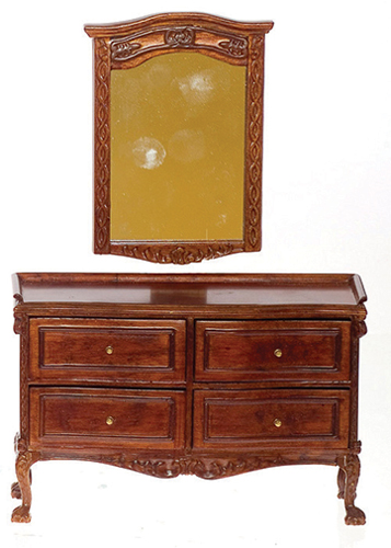 AZP6019 - Chateau Lorraine Mir. Dresser, Walnut