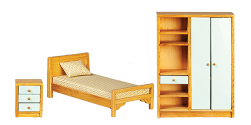 AZT0136 - Bedroom Set, 3 Teak/Blue