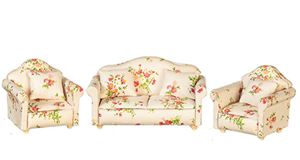 AZT0152 - Sofa Set, Pink, 3 Pieces
