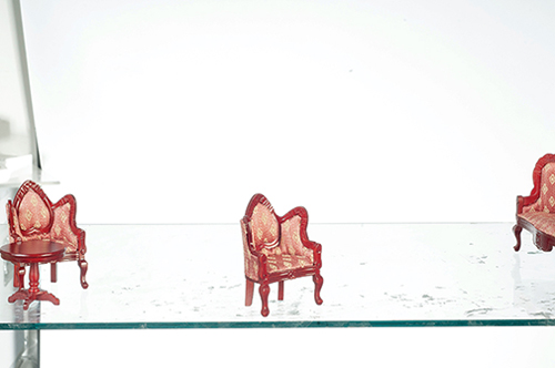 AZT3494 - Victorian Heart Armchair, Rose/Mahogany