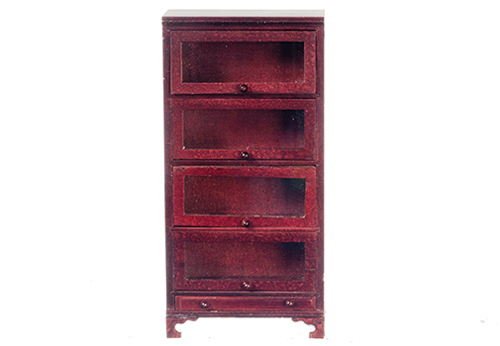AZT3870 - Bookcase, 4-Glass Doors, Mahogany