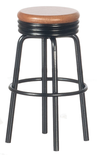 AZT4241 - 1950&#39;S Stool, Black/Oak