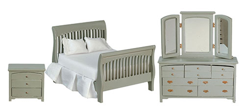 AZT5575 - Slat Bedroom Set, 3, Gray