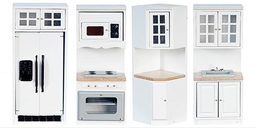AZT5716 - Kitchen Set, 4Pc, White, Marble Counter