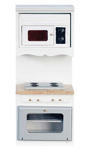 AZT5720 - Oven With Microwave, White, Marble Counter