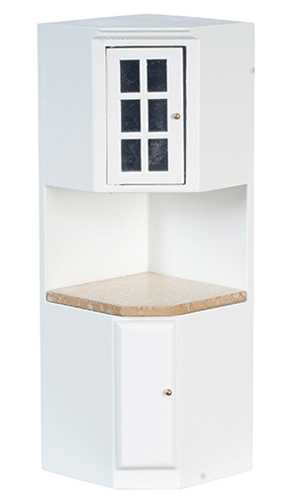 AZT5721 - Corner Cabinet, White, Marble Counter