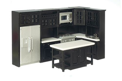 AZT5825 - Kitchen Set, Black, 8 Pieces