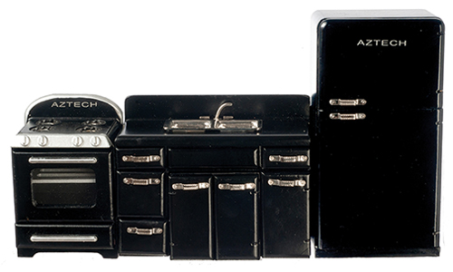 AZT5855 - 1950&#39;S Kitch.Set/3/Black