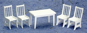 AZT6339 - Table With 4 Chairs, White, Cb