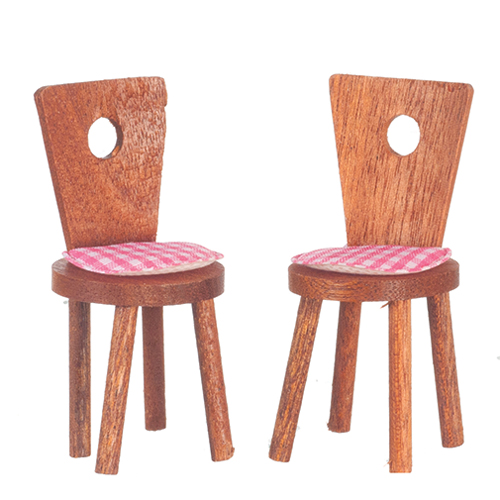 AZT6356 - 2 Cute Chairs, Walnut