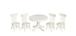AZT6546 - Kitchen Table With 4 Chairs, White, 5Pc