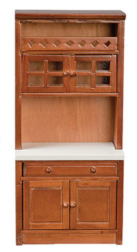 AZT6730 - Cabinet With Shelves Walnut, White Counter