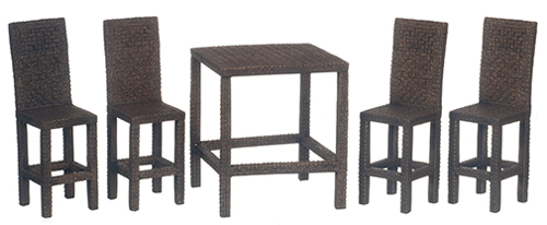 AZYM0813 - Wicker Hi-Top Dining St/5