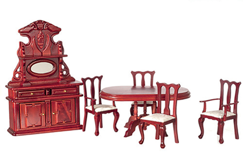 AZ00802 - Discontinued: Dining Room Set, Mahogany, 6Pc/Cb