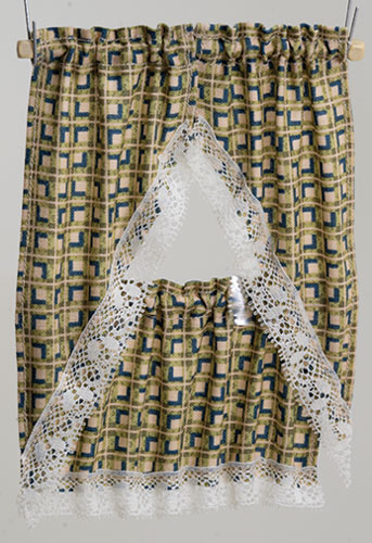 BB51608 - Kitchen Curtains: Country Green