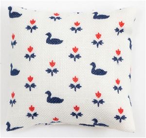 BB80024 - Pillow: White with Navy Blue Ducks